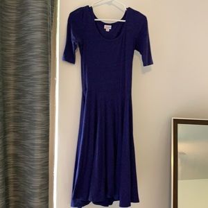 Solid Blue LulaRoe Nicole Dress
